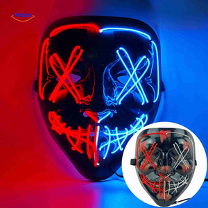 Phantom Glow Maske – LED in Rot und Blau für unvergessliche Horror-Feste Entdecken Sie unsere Phantom Glow Maske: Die perfekte Kombination aus fesselndem LED-Licht und schaurigem Design. Machen Sie Ihr nächstes Horror-Event zu einem echten Highlight! Jetzt online bestellen und die Nacht erleuchten!