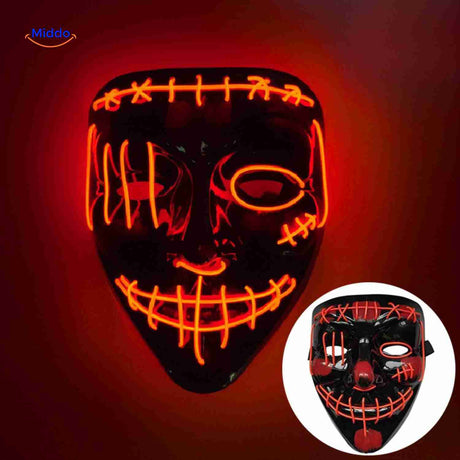 PhantomGlow Maske mit LED-rote Lichter und Stitch-Design – Halloween Maske kaufen auf www.middo.de