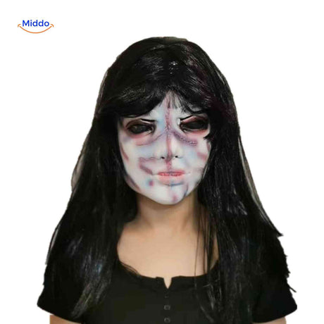 Phantomix Maske - Gruselige Maske mit Nahtnarben und düsterem Blick. Besuchen Sie für mehr Informationen