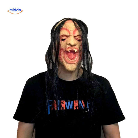 Phantomix Maske: Gillen-Maske mit gefaltetem Gesicht und Blutlinien - jetzt entdecken auf www.middo.de!