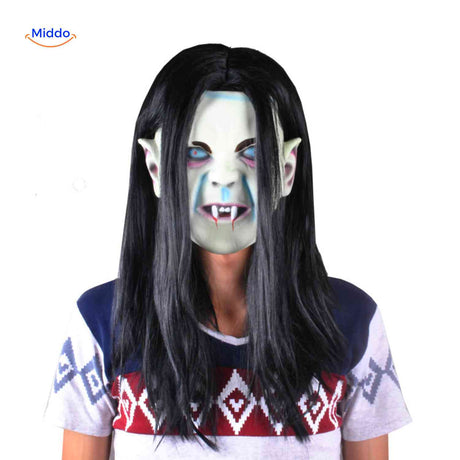 Phantomix Maske – Gruselige Vampir-Maske mit Schlangenhaar und blasser Haut – www.middo.de