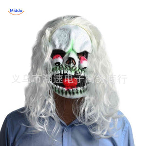 Phantomix Maske – Monströse Totenschädel-Maske mit hervorstehenden Augen und weißen Locken. Besuchen Sie uns auf www.middo.de!