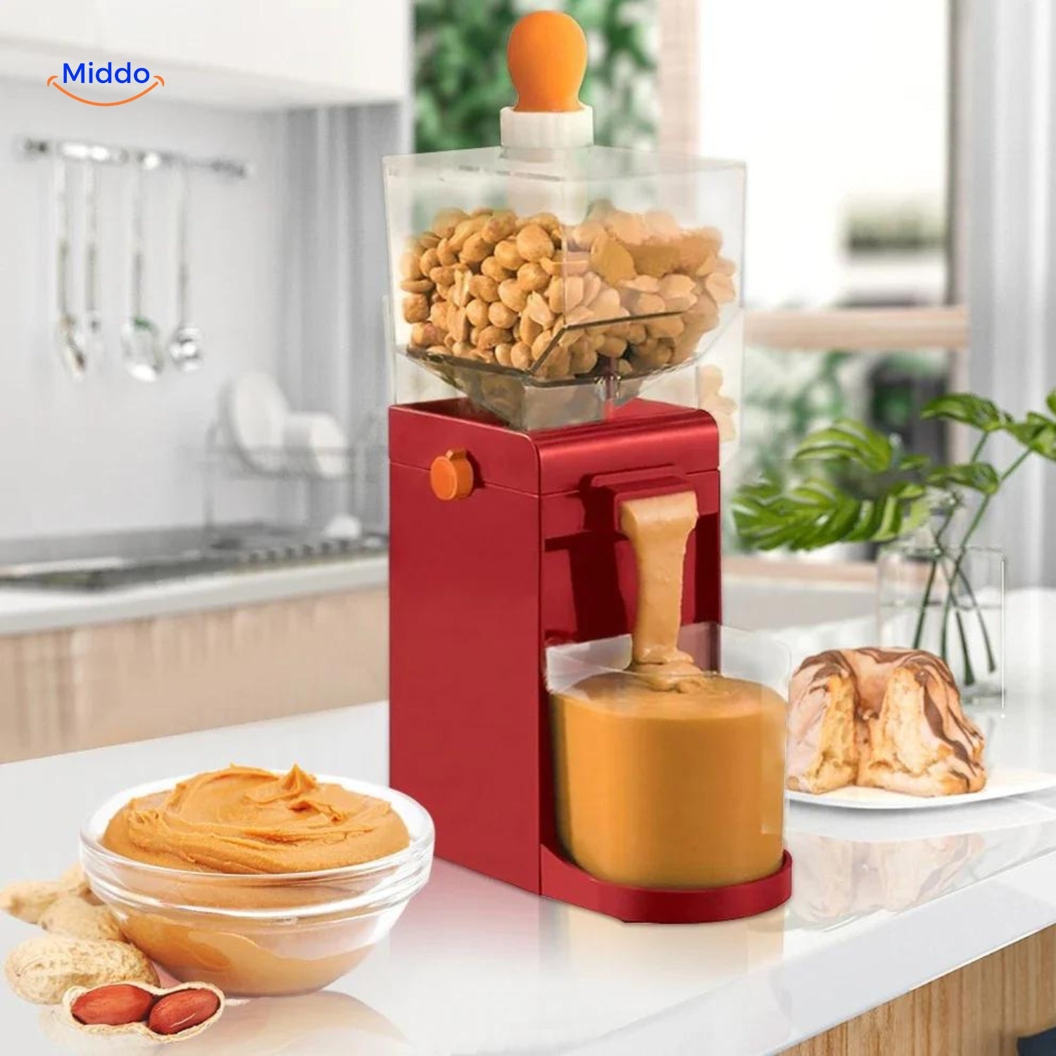 Erdnussbutter Herstellung aus Erdnüssen mit Nutricrunch™ Seitenansicht