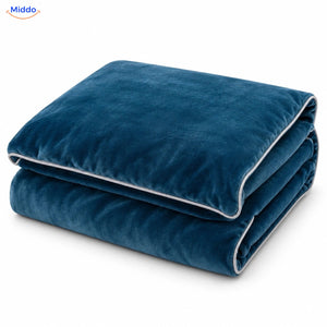 Plüsch-Bettbezug in Denimblau