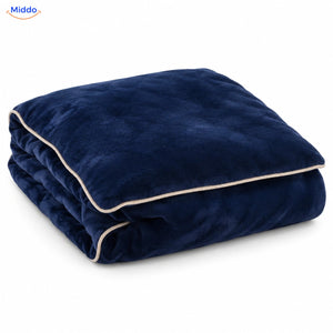 Plüsch-Bettbezug in Tiefblau