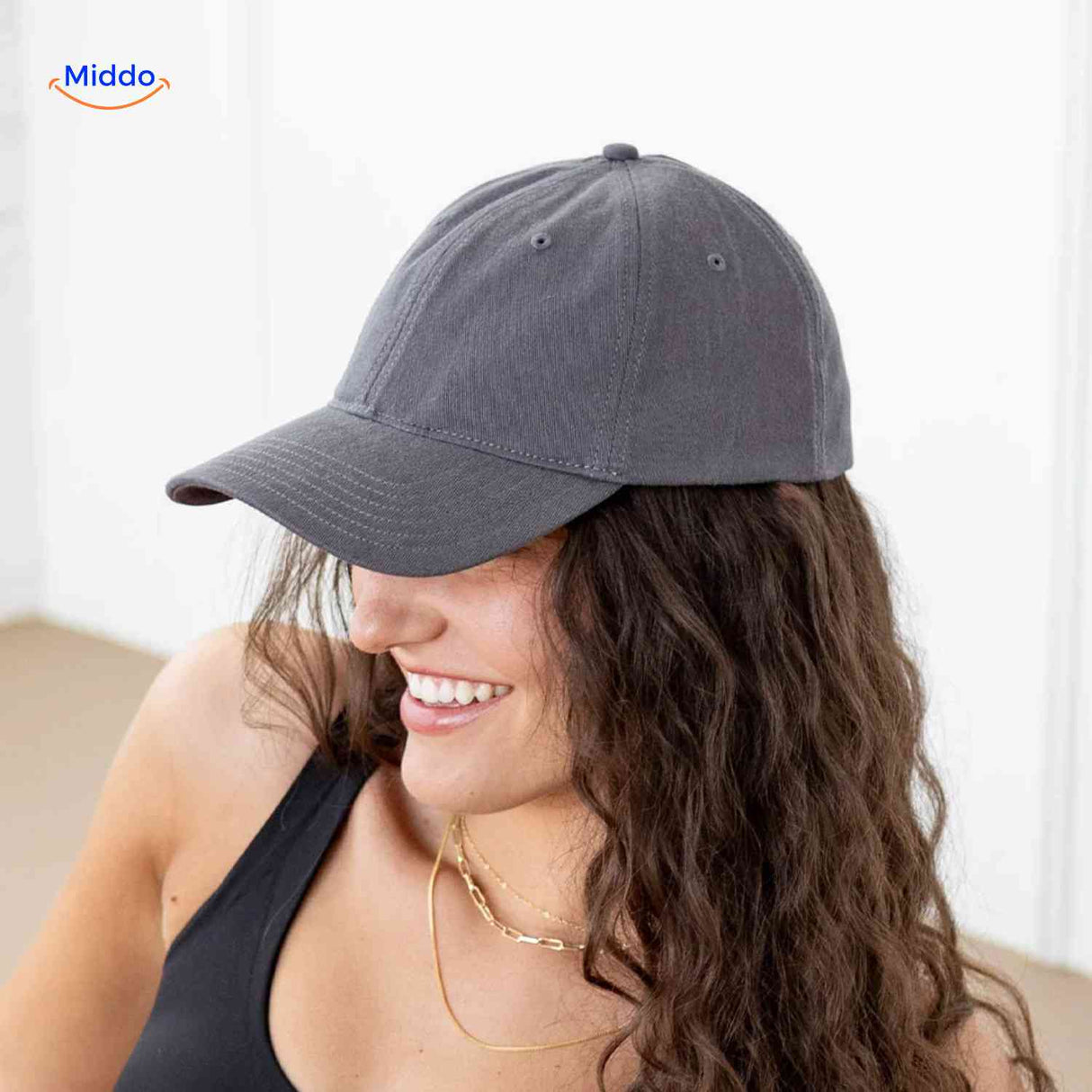 Ponylite Pet Dunkelgrau Damen Cap mit hoher Haaröffnung und Lächelstilvoll