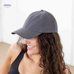 Ponylite Pet Dunkelgrau Damen Cap mit hohem Haargat und Lächelstilvoll www.middo.nl