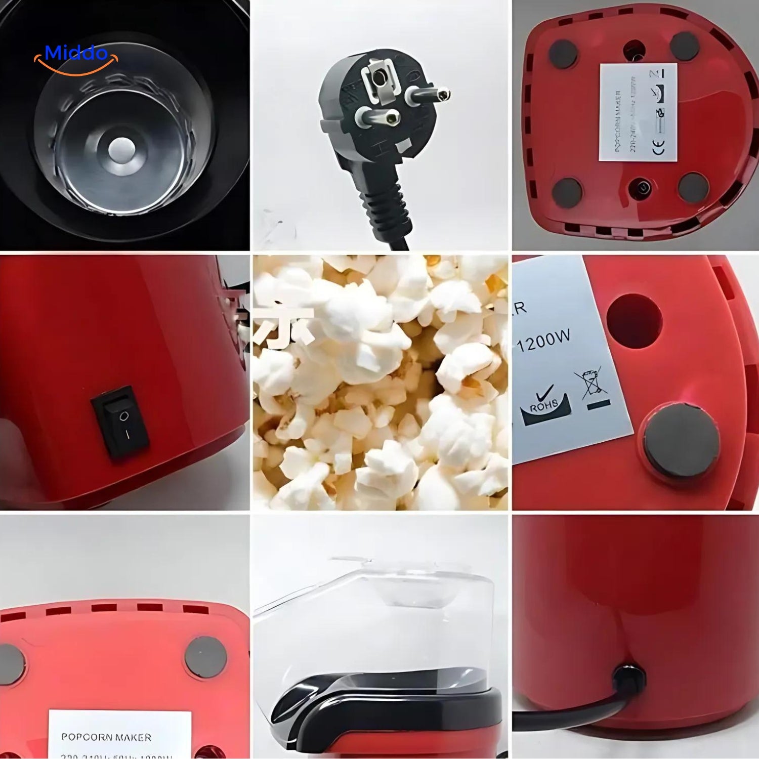 Poppro™ Mini Elektrische Popcornmaschine 360 Grad Anzeige und Funktionen