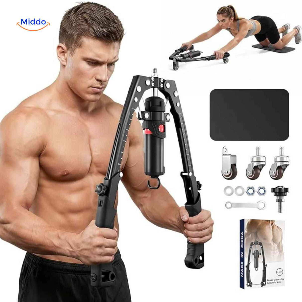 powerflex arm trainer Mann nutzt Armtrainer-Set