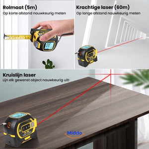 ProMeasure™ Digitales Lasermaßband 3-in-1 - 40 oder 60m Reichweite!