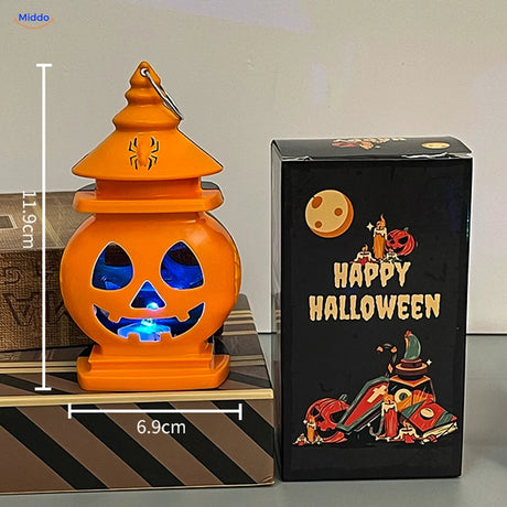 PumpkinGlow™ Burg | 7-Farben-LED, tragbare Halloween-Laterne