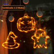Pumpkoglow Lampe Halloween Lichterkette Fensterdekoration Kürbis Hexenhut Gespenst www.middo.de