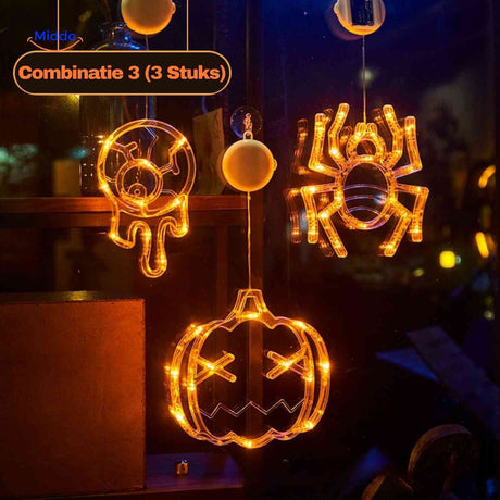 Entdecken Sie unsere Pumpkoglow-Lampe – die perfekte Halloween Fensterdeko! Diese einzigartige Lichterkette mit Kürbis- und Spinnendesign setzt furchteinflößende Akzente und sorgt für eine gruselige Atmosphäre. Besuchen Sie und bringen Sie den Halloween-Geist zu Ihnen nach Hause!