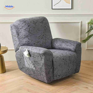 reclinex bankbezüge graue Hülle mit schwarzen Spritzern modernes Design