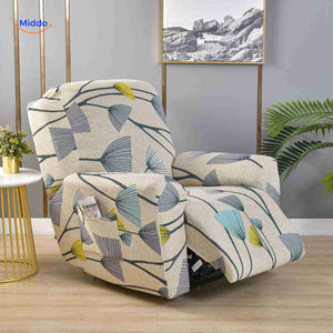 reclinex bankbezüge hellbeige mit blauen und gelben Ginkgo-Blättern www.middo.de