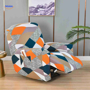 reclinex Bankbezüge in Orange und Blau mit Diamantmuster und Texturdesign