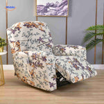 reclinex bankbezüge mit lila und orangen Blumen eleganter Stretchbezug www.middo.de