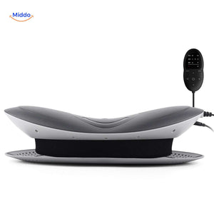relaxacore Massagegerät Seitenansicht mit Fernbedienung und ergonomischem Design