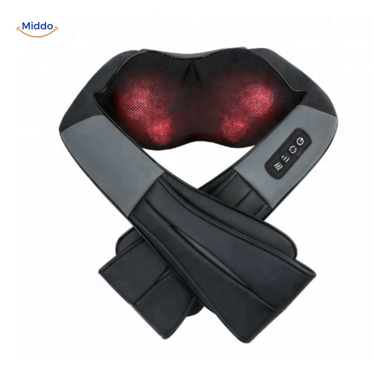 relaxpro Massagegerät mit rotem Licht und Kreuzbandagen
