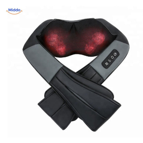 relaxpro Massagegerät mit rotem Licht und Kreuzbandagen