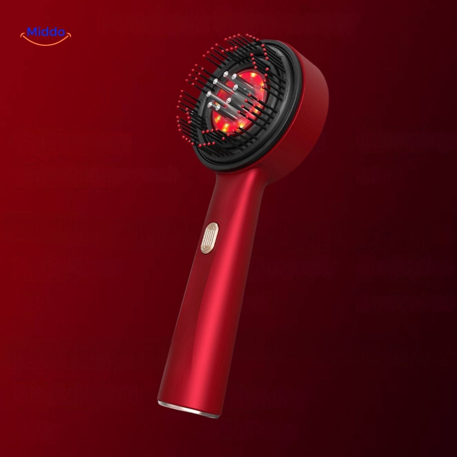 revitaglowtm kam elegantes rotes Licht Massagekamm Design