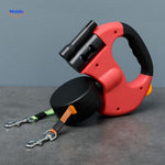 rote einziehbare Leine mit doppelter Befestigung grau