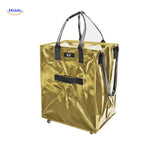 rollexa Trolley Tasche goldfarben glänzend zusammenklappbar mit Rollen www.middo.de