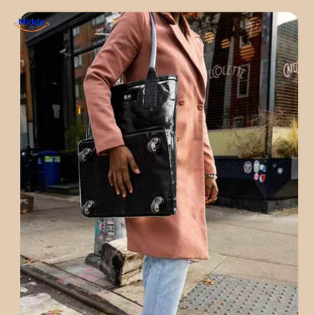 rollexa Trolleytasche Handtaschenstil mit Rollen leicht zu tragen