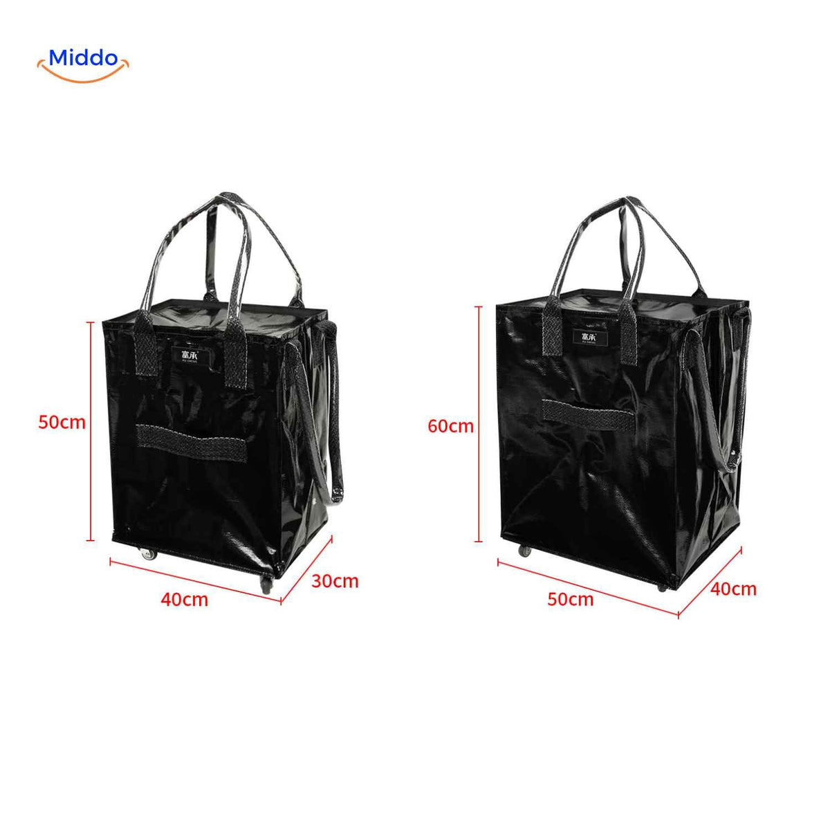 rollexa Trolley-Tasche in 2 Größen mit Abmessungen für den Einkauf und Wäsche