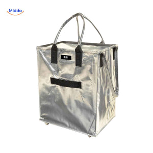 rollexa Trolleytasche silberfarben faltbar mit Rollen große Lagerkapazität www.middo.de