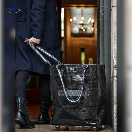 rollexa Trolleytasche schwarz mit Rollen für Wohn- und Stadtgebrauch www.middo.de