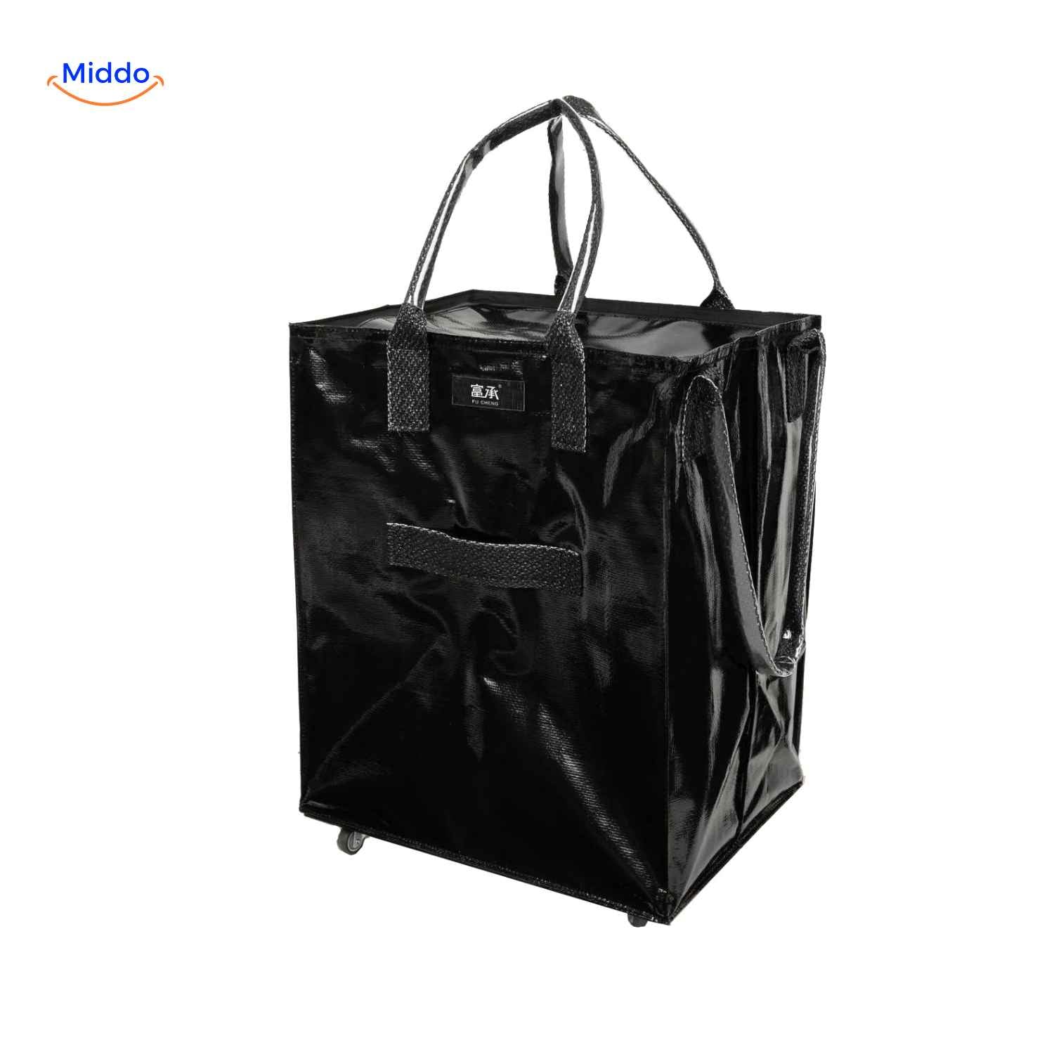 rollexa Trolley Tasche Schwarz mit Rollen Wasserdicht Faltbar www.middo.nl