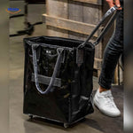 rollexa Trolleytasche schwarz mit langem Band ideal für Einkäufe oder Wäsche
