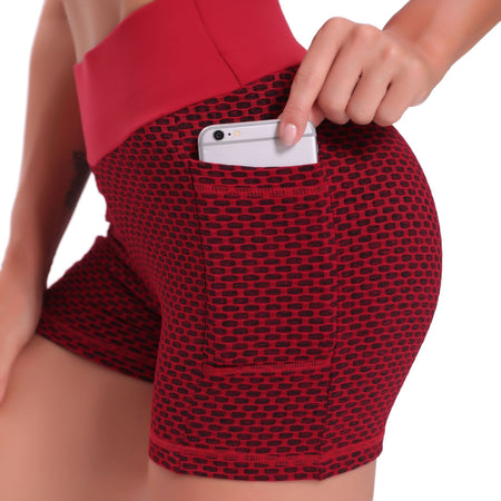 FlexFit™ | Atemberaubende Hohe Taille Jacquard Yoga Shorts für Damen, Hebend & Komfortabel