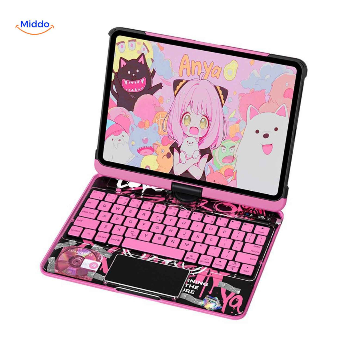 rotapad Tastaturhülle rosa Anime Anya Bluetooth Case für iPad