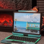 rotapad Tastaturhülle beleuchtet blau iPad-Hülle mit Retro-Zug-Thema www.middo.nl