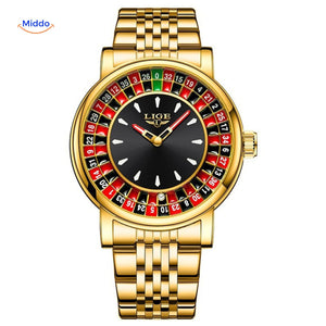 Roulettix Uhr mit goldfarbenem Metallarmband – entdecken Sie jetzt auf !