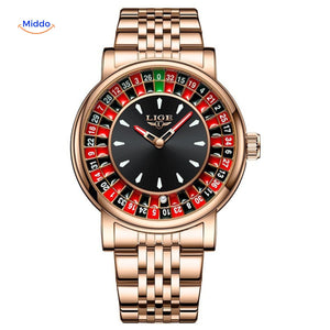 Roulettix Uhr in Roségold mit Metallarmband