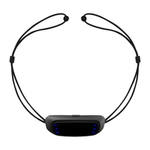 Schwarzes Anti-Schnarch-Halsband mit blauen LED-Lichtern und verstellbaren Schnüren