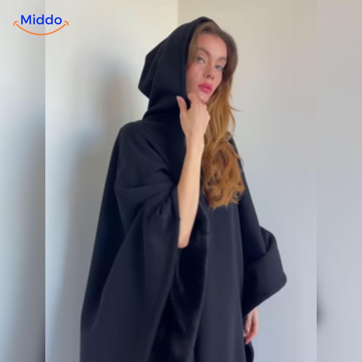 shadowhood cape chic schwarz Kapuzenbezug bequeme Decke middo.nl