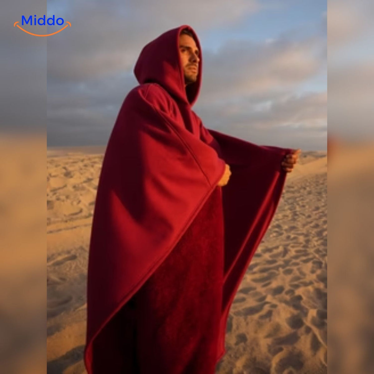 shadowhood cape tiefrote premium hoodie fleece decke