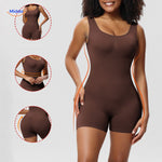 shapelyfit figurformender Bodysuit mit braunem Design und nahtlosem Sitz middo