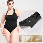 shapelyfit Racerback Bodysuit schwarz mit verstellbaren Verschlüssen Middo