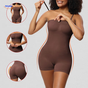 shapelyfit trägerloser Body in Braun mit schlanken Linien middo