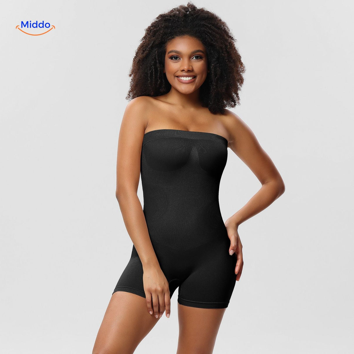 shapelyfit trägerloses schwarzes formendes Jumpsuit mit nahtloser Verarbeitung Middo