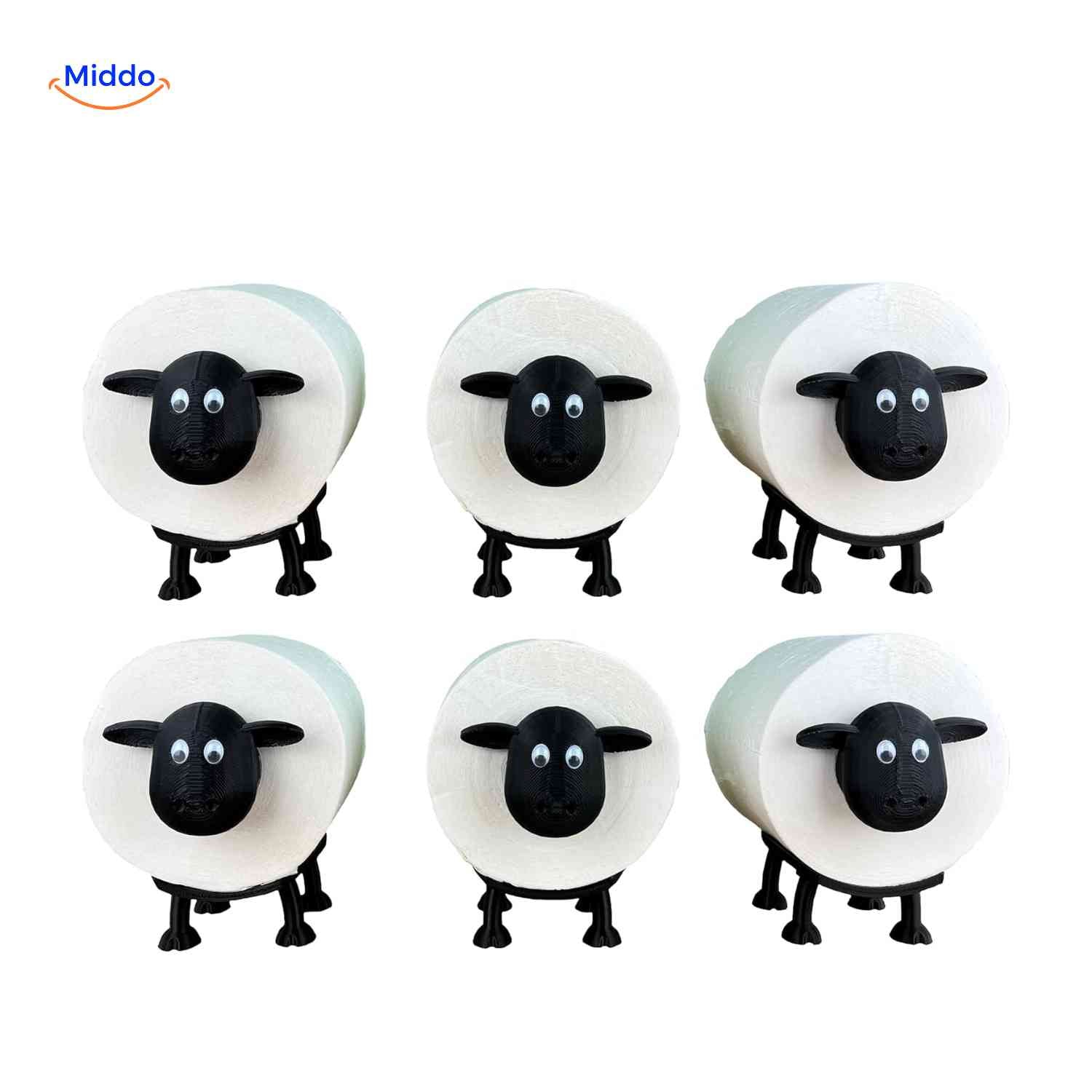 sheeproll Halterset von 6 Schaf WC-Rollenhaltern lustig und praktisch www.middo.de