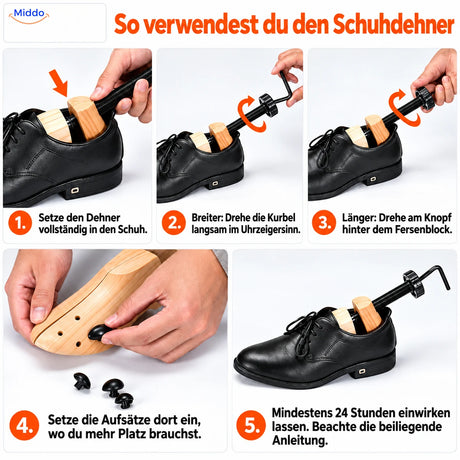 ShoeStretcher Pro in fünf Schritten verwenden.