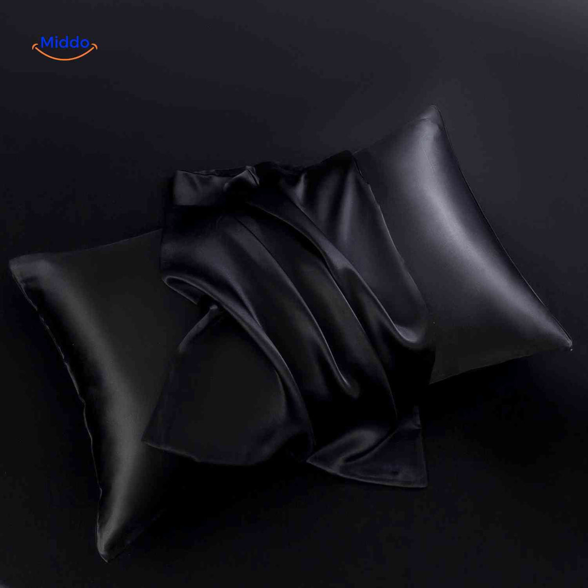 Silkora Kissenbezug Schwarz Satin – Kissenbezug von www.middo.de