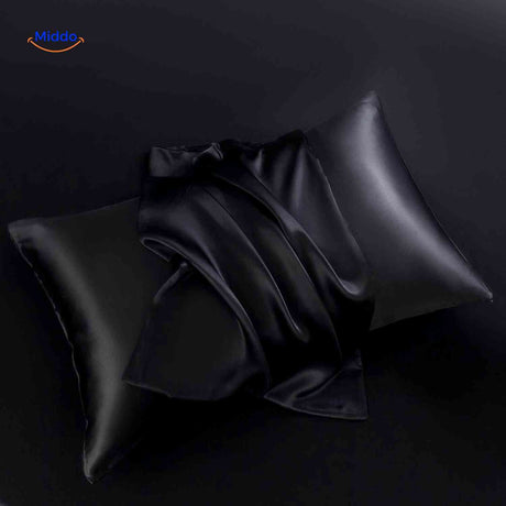 Silkora Kissenbezug Schwarz Satin – Kissenbezug von www.middo.de