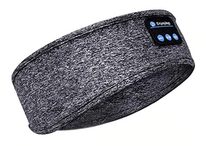 Sleepband grau mit Bluetooth-Steuerelementen und waschbarem Stoff
